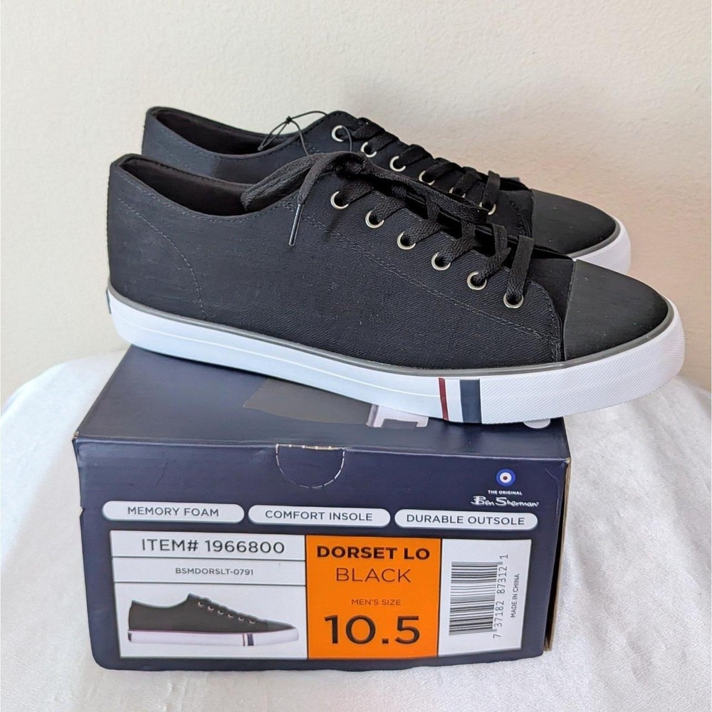 Ben Sherman Dorset Lo Black Men's Fashion Sneakers Size 10.5